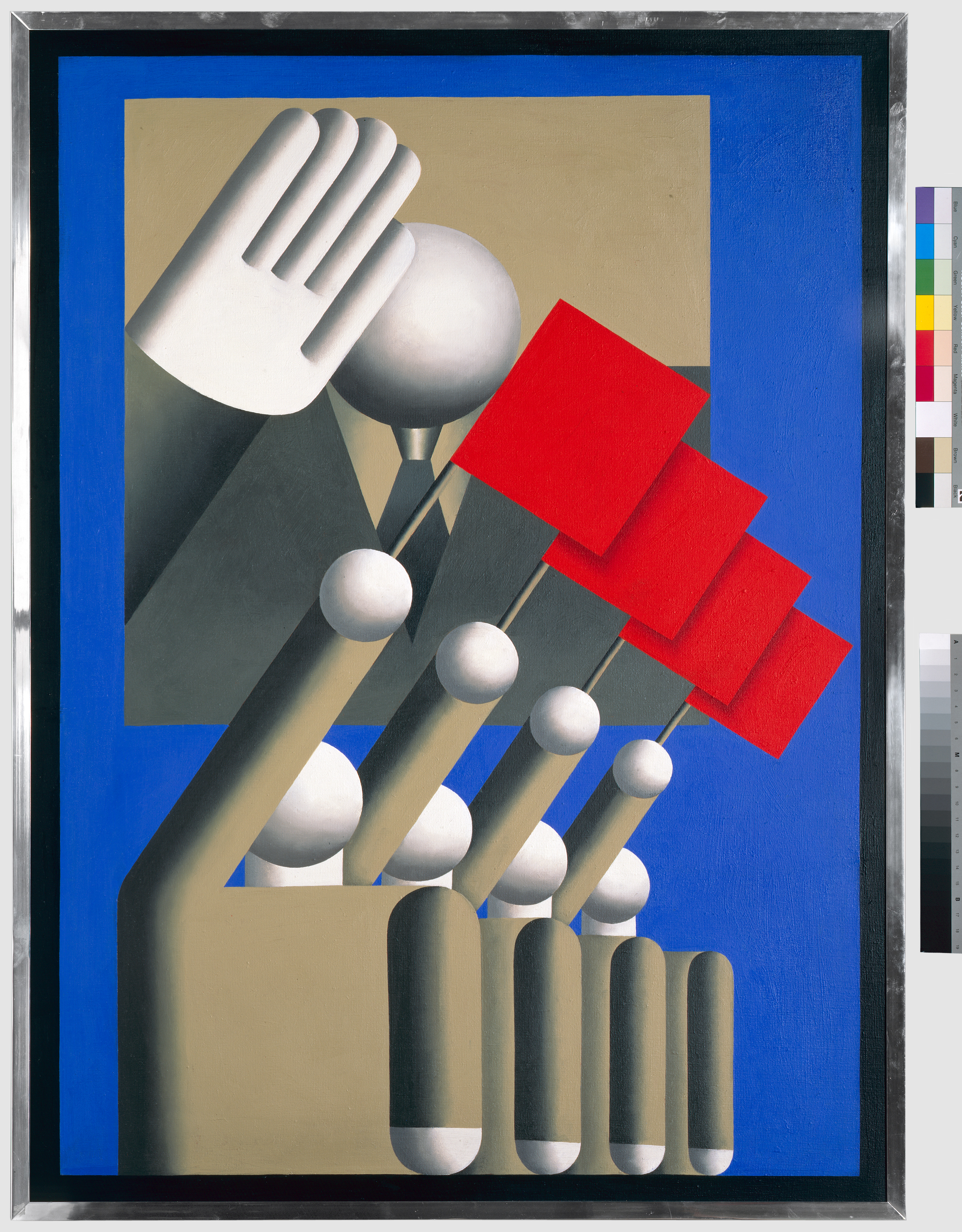 Hans Ticha: Republikgeburtstag, 1982, Öl auf Hartfaser, 78 x 61 cm, Stiftung Haus der Geschichte der Bundesrepublik © Hans Ticha, VG Bild-Kunst, Bonn 2025