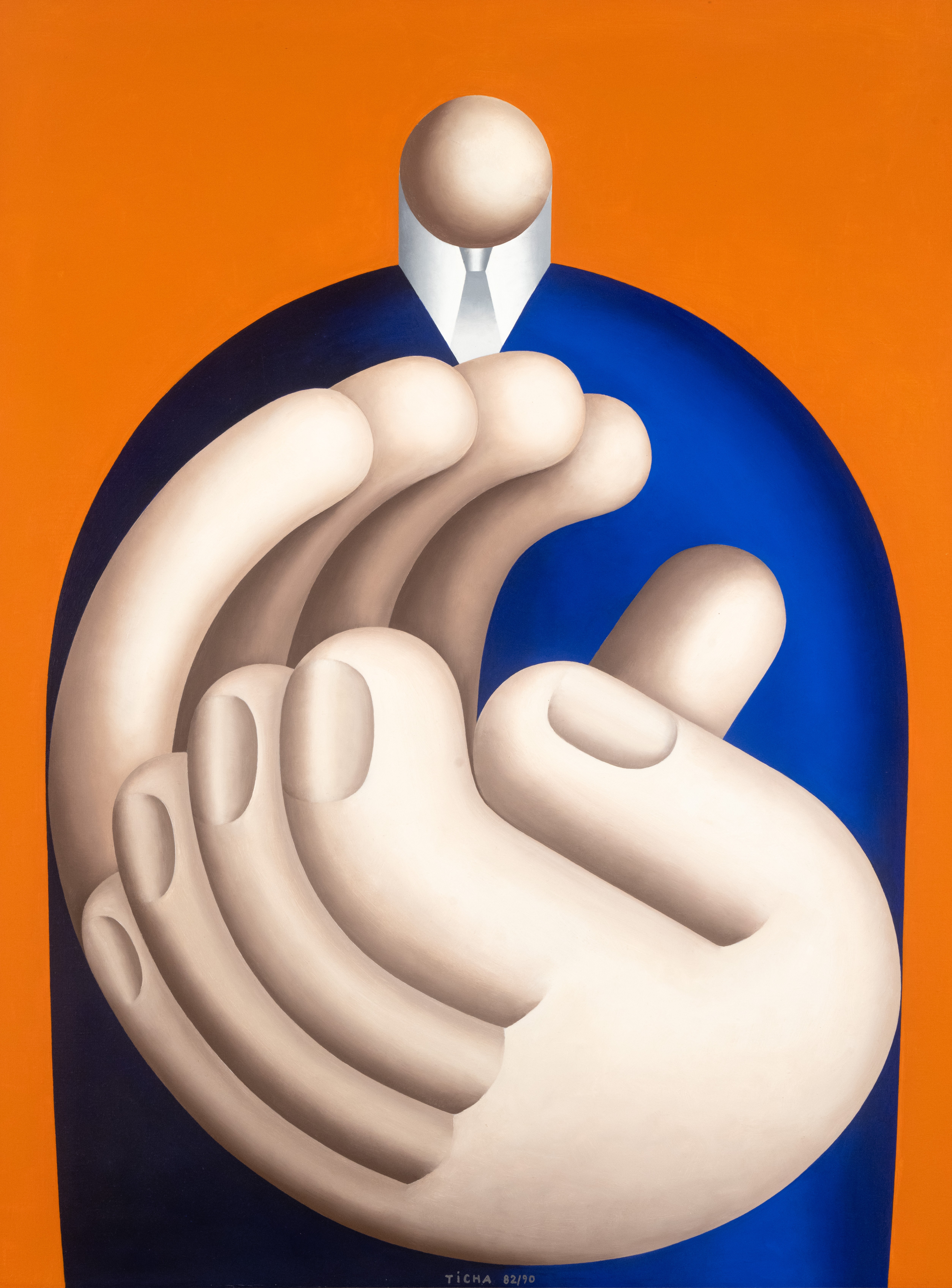 Hans Ticha: Klatscher, 1982/90, Öl auf Leinwand, 120 x 90 cm, Foto Christoph Petras, Privatbesitz, © Hans Ticha, VG Bild-Kunst, Bonn 2025