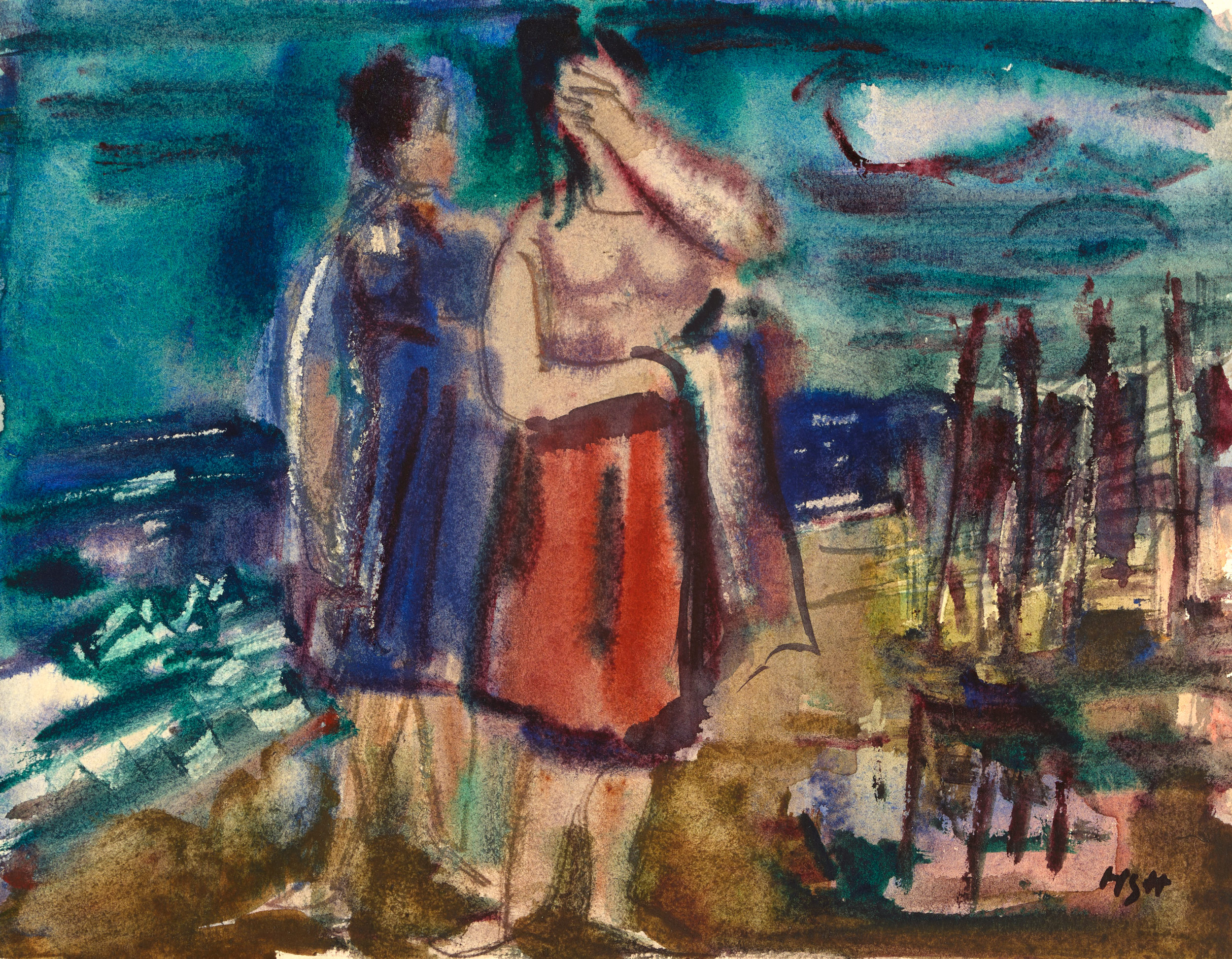 Hedwig Holtz-Sommer
Weinende Frauen am Strand, o. J.
Aquarell
20 × 24 cm
Kunstsammlung des Landkreises
Vorpommern-Rügen
© Wolfram Vormelker
Foto: Thomas Häntzschel