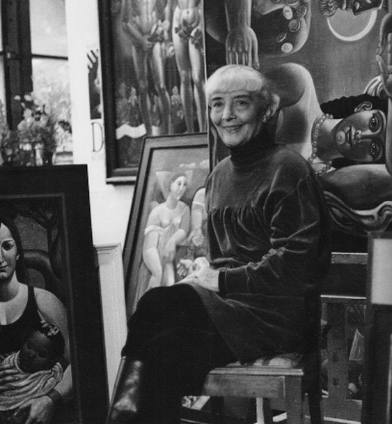 Susanne Kandt-Horn im Atelier in Ückeritz aus Usedom, Foto um 1990 
Bildnachweis: © Foto privat