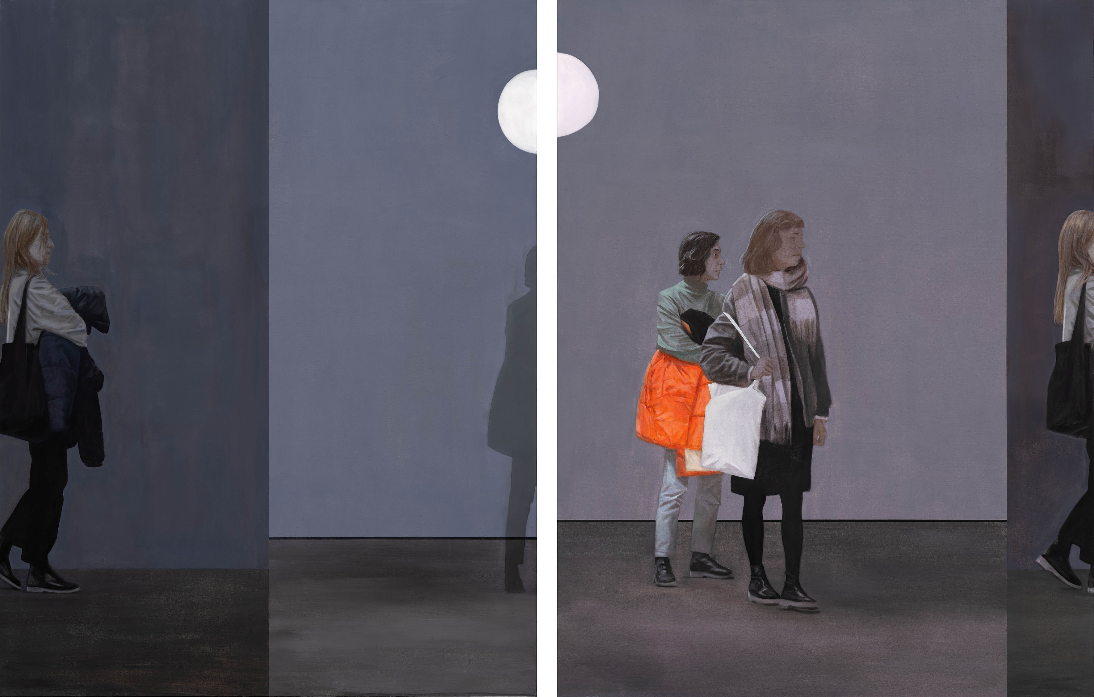 Tim Eitel
Loop (3 Painters and a Split Moon), 2024
Eitempera auf Leinwand
courtesy Galerie EIGEN + ART
Leipzig/Berlin
Foto: Uwe Walter, Berlin